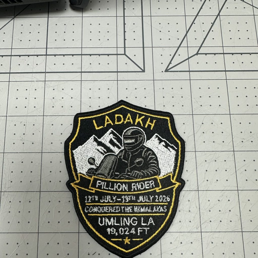 Embroidered construction — thread stitched onto twill